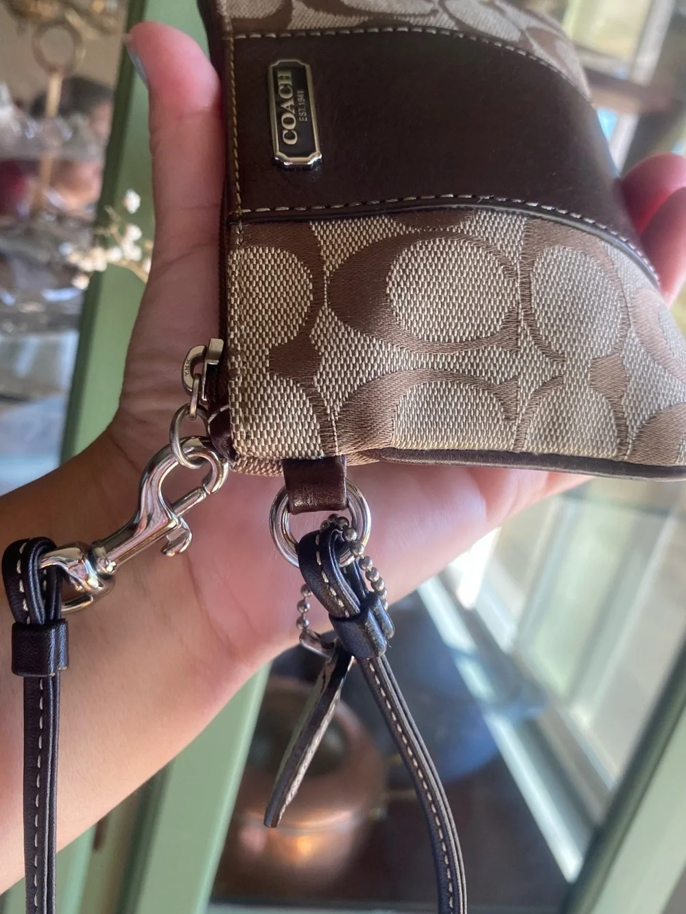 Coach Signature Jacquard Wristlet